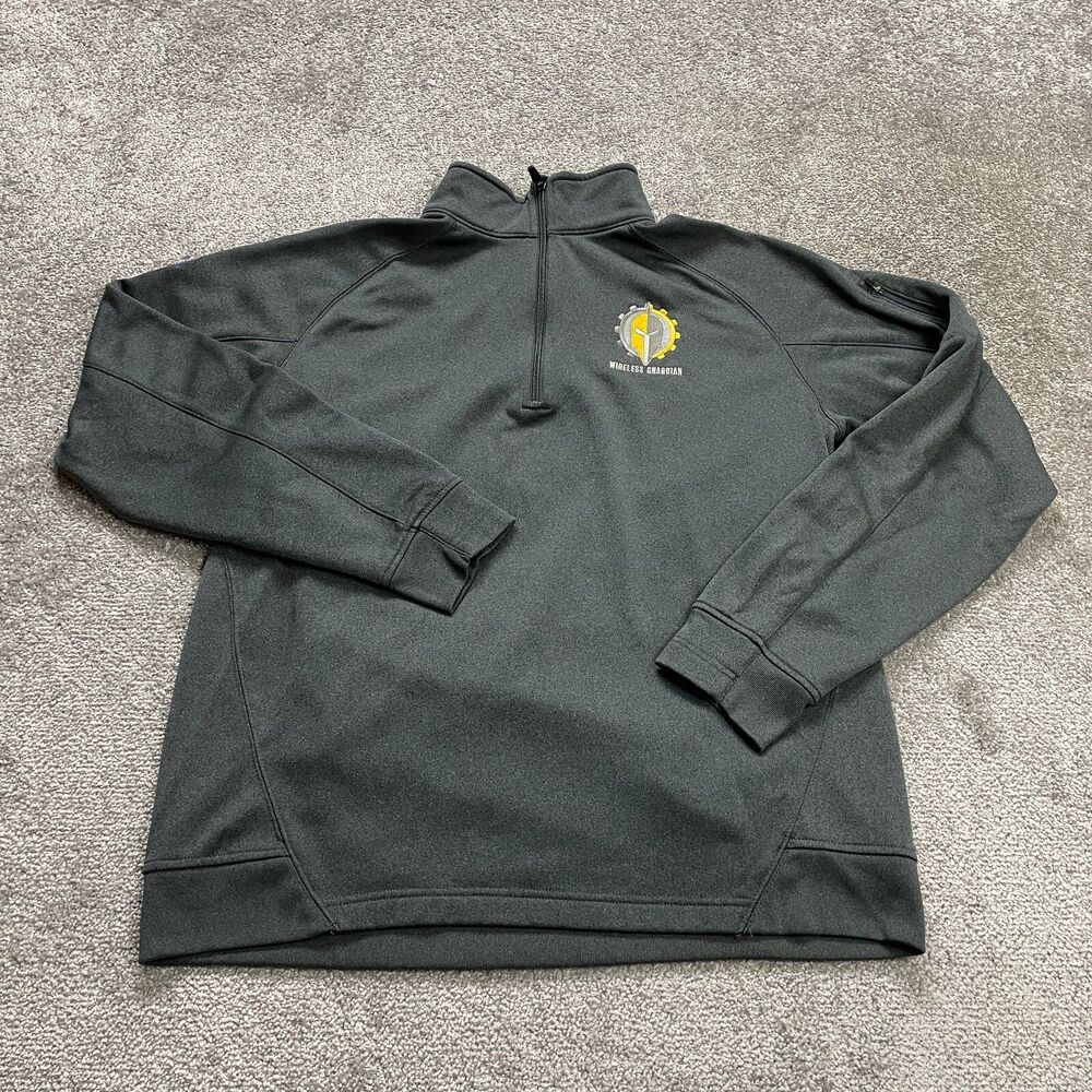 Sport-Tek Sweatshirt Mens Large Dark Gray Zip Up High Neck Fleece Jacket Outdoor
